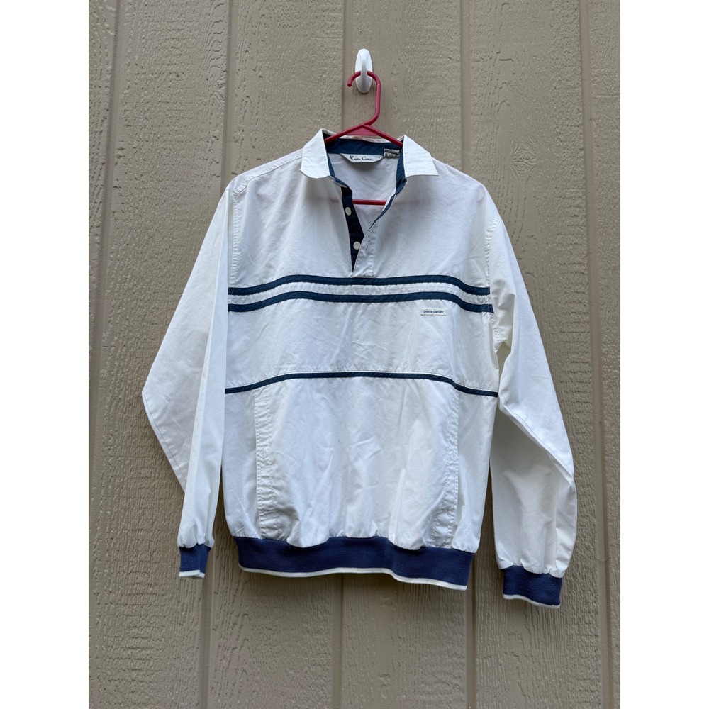 Pierre Cardin Medium Windbreaker Vintage Preppy Cotton Blend Striped Jacket